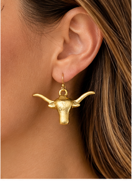 Susan Shaw Longhorn Drop Earring