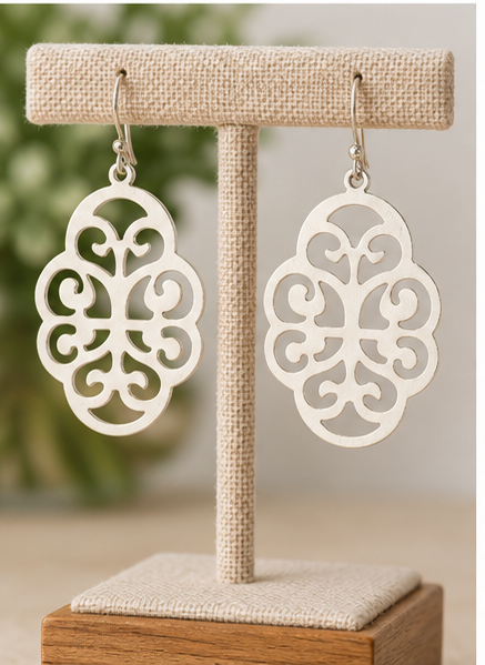 Susan Shaw Leaf Cut-Out Earrings