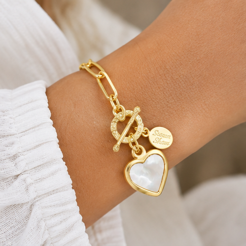 Susan Shaw Mother of Pearl Paperclip Bracelet