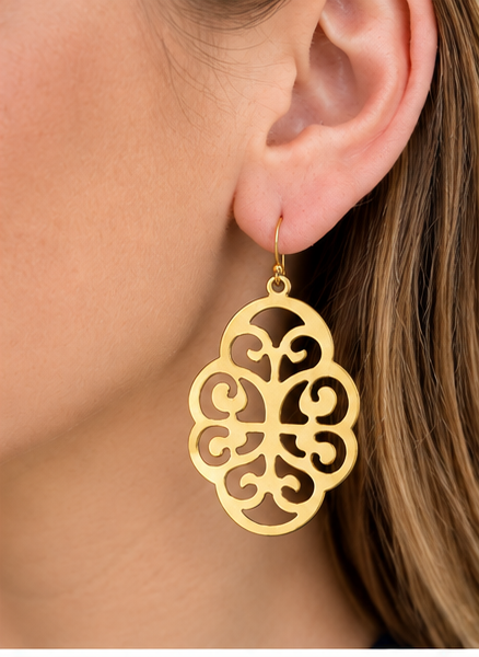 Susan Shaw Leaf Cut-Out Earrings