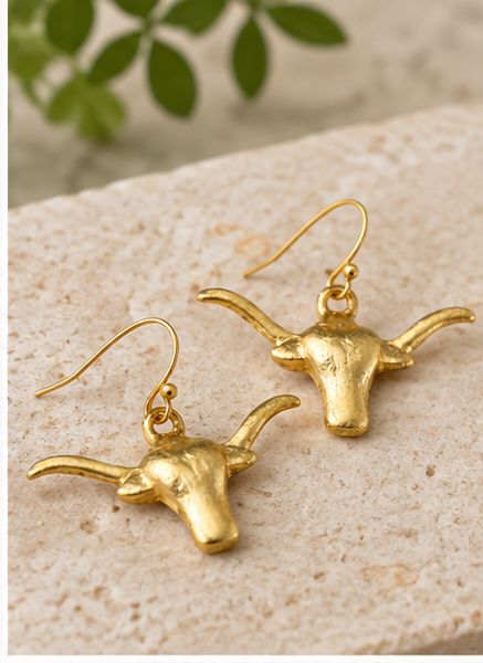 Susan Shaw Longhorn Drop Earring