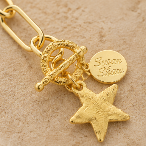 Susan Shaw Petite Star Paperclip Bracelet