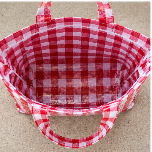 Nash Gray Red & White Checkered Tote Bag