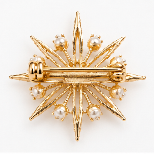 Winton & Waits Gold and Pearl Brooch
