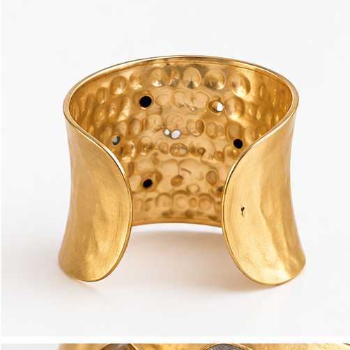 Winton & Waits Gold Cuff with Stones