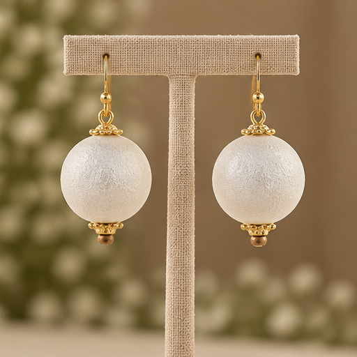 Susan Shaw Cotton Pearl Drop Earrings