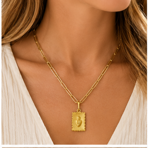 Susan Shaw Lock Stamp Necklace