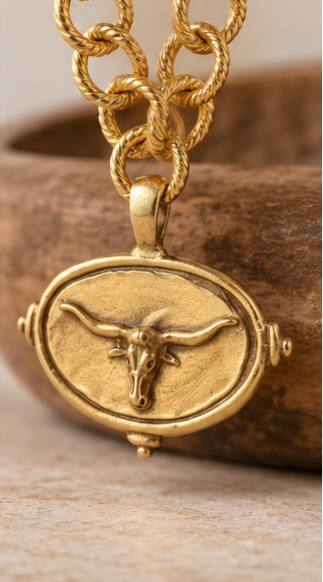 Susan Shaw Longhorn Intaglio Necklace
