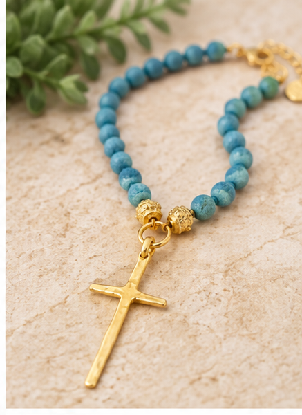 Susan Shaw Cross Turquoise Necklace