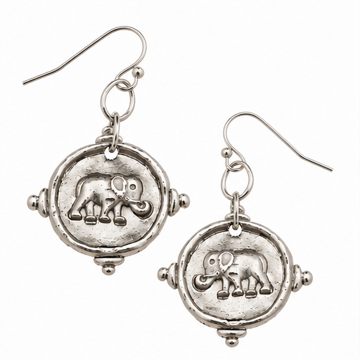 Susan Shaw Elephant Intaglio Earrings
