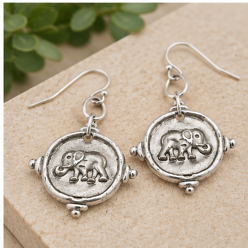 Susan Shaw Elephant Intaglio Earrings