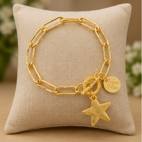Susan Shaw Petite Star Paperclip Bracelet