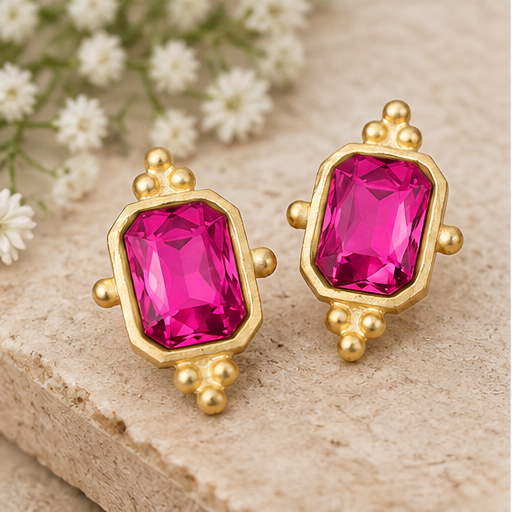 Susan Shaw Magenta Collins Studs