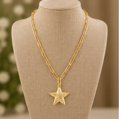 Susan Shaw Star Paperclip Necklace