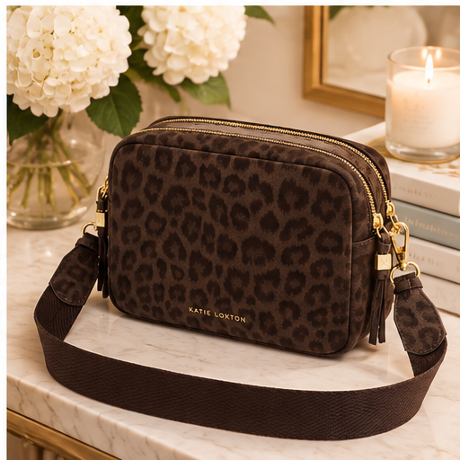 Katie Loxton Chocolate Leopard Lottie Crossbody