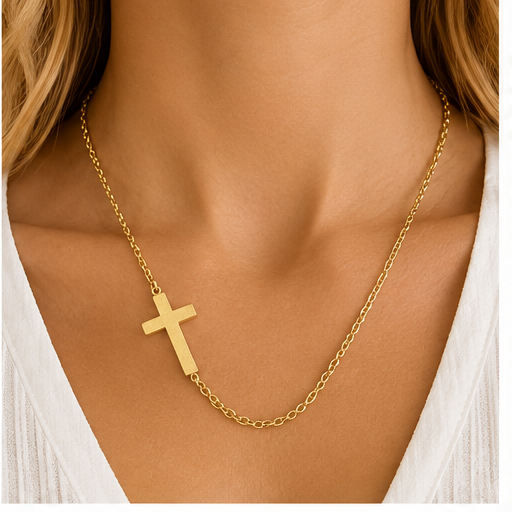 Susan Shaw Side Cross Dainty Necklace