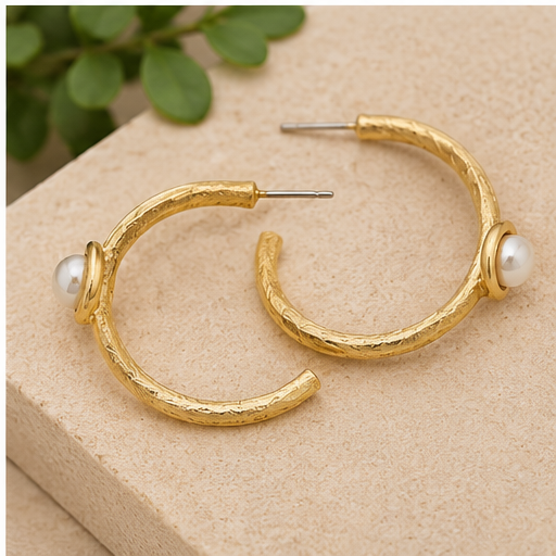 Susan Shaw Pearl Accent Hoops