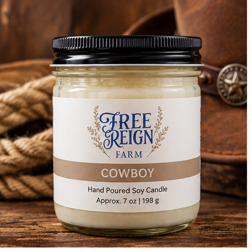 Free Reign Farm Cowboy Candle