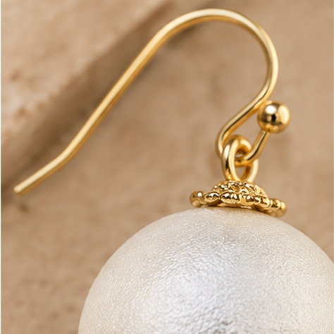 Susan Shaw Cotton Pearl Drop Earrings