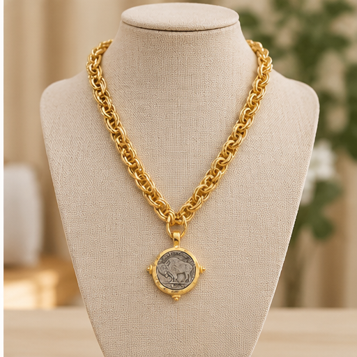 Susan Shaw Buffalo Coin Necklace