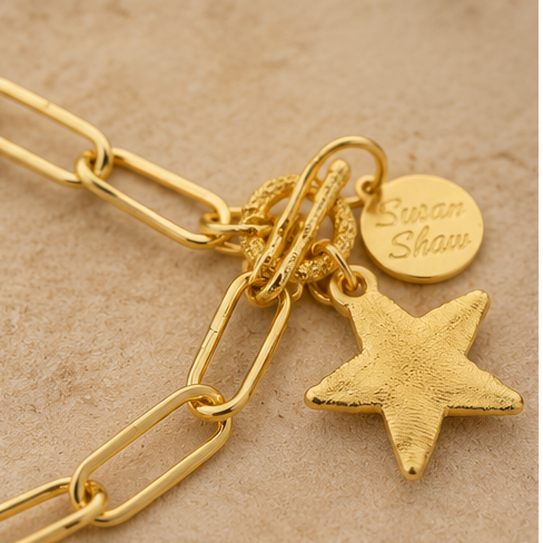 Susan Shaw Petite Star Paperclip Bracelet