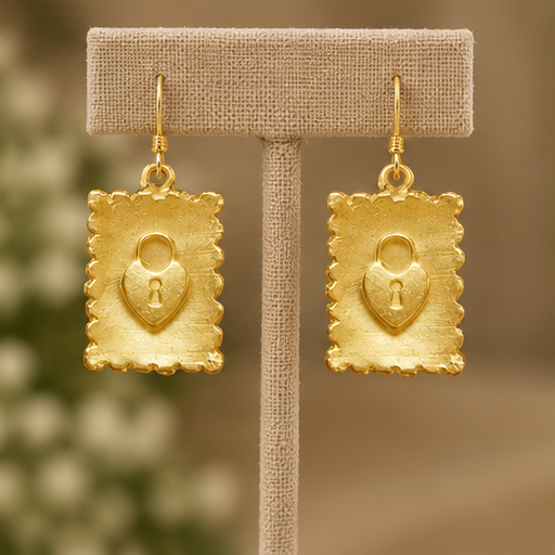Susan Shaw Lock Stamp Earrings