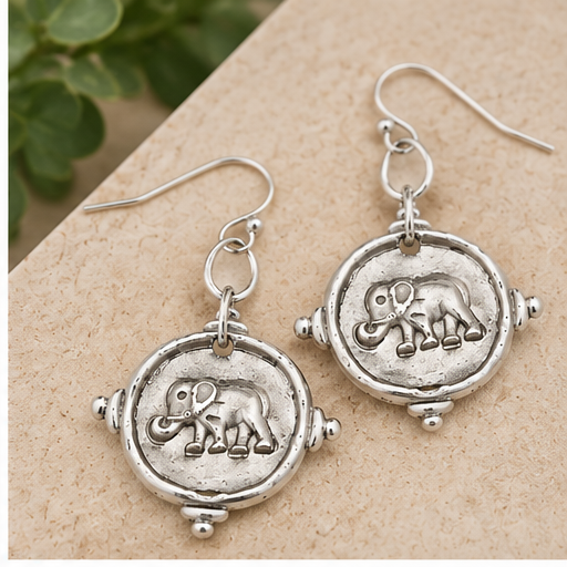 Susan Shaw Elephant Intaglio Earrings