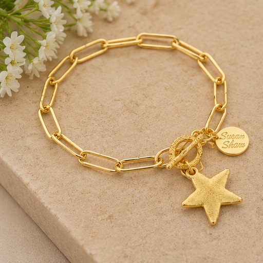 Susan Shaw Petite Star Paperclip Bracelet
