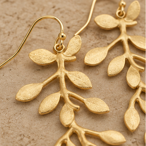 Susan Shaw Gold Vine Earrings