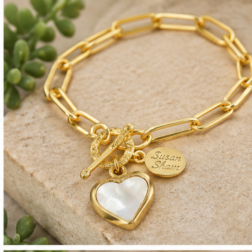 Susan Shaw Mother of Pearl Paperclip Bracelet