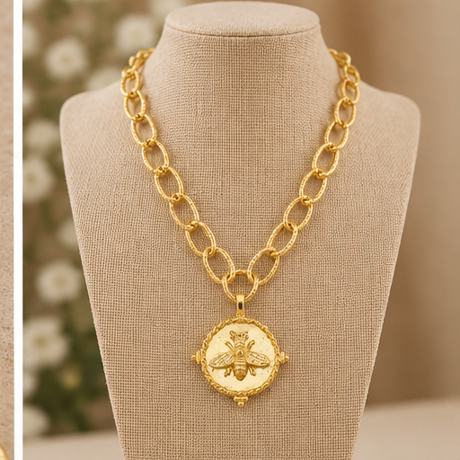 Susan Shaw Gold Queen Bee Pendant Necklace