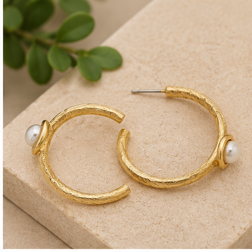 Susan Shaw Pearl Accent Hoops