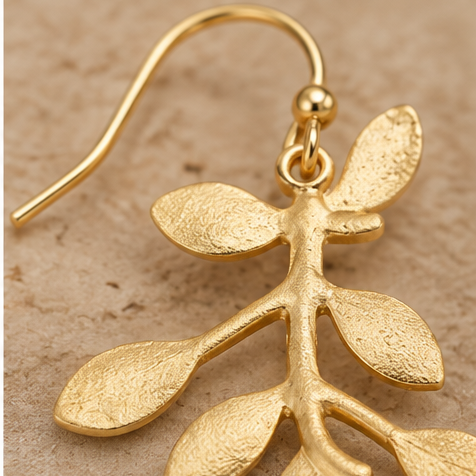 Susan Shaw Gold Vine Earrings