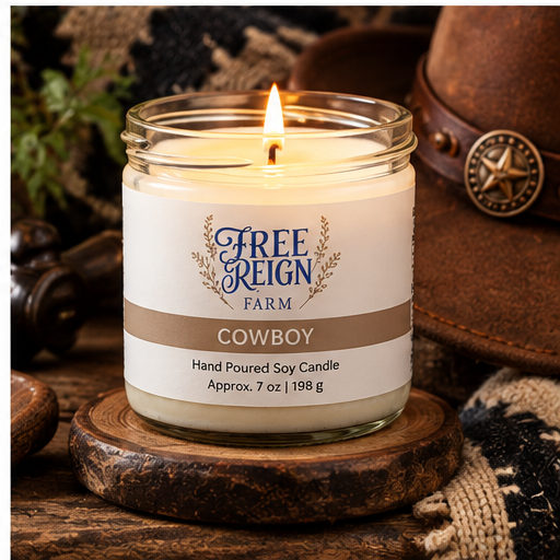 Free Reign Farm Cowboy Candle