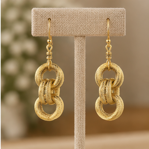 Susan Shaw Double Link Chain Earrings