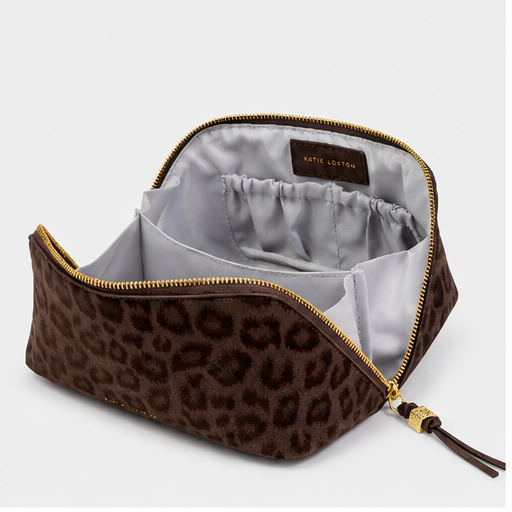 Katie Loxton Chocolate Leopard Makeup Bag