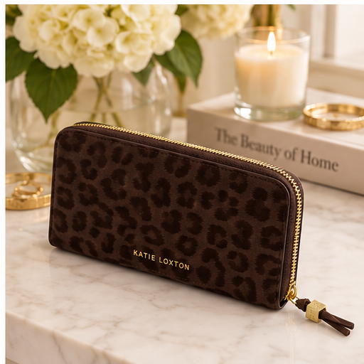 Katie Loxton Chocolate Leopard Large Wallet