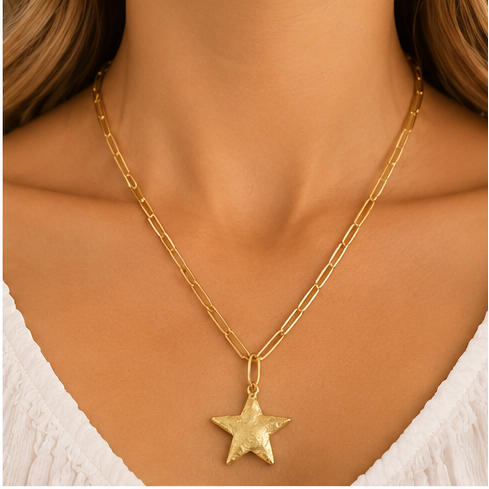 Susan Shaw Star Paperclip Necklace