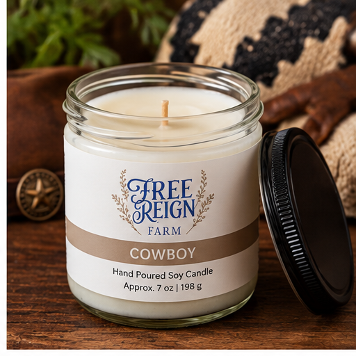 Free Reign Farm Cowboy Candle