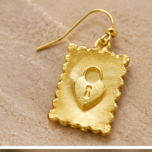 Susan Shaw Lock Stamp Earrings