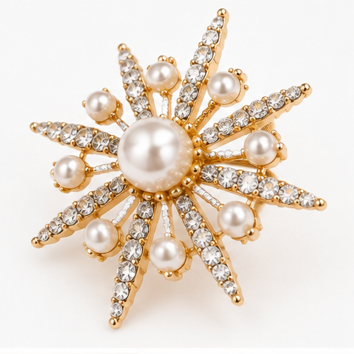 Winton & Waits Gold and Pearl Brooch