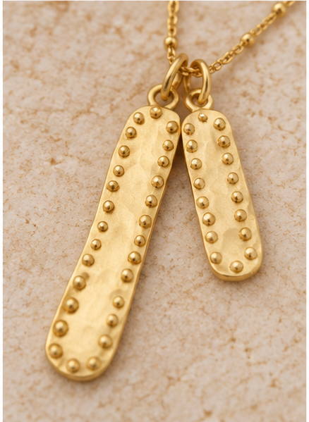 Susan Shaw Dotted Bar Chain Necklace