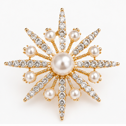 Winton & Waits Gold and Pearl Brooch