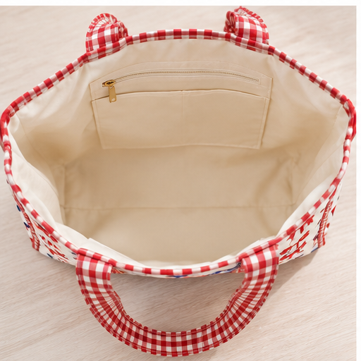 Nash Gray American Red/Blue Bow Tote
