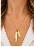 Susan Shaw Dotted Bar Chain Necklace