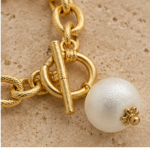 Susan Shaw Cotton Pearl Toggle Bracelet
