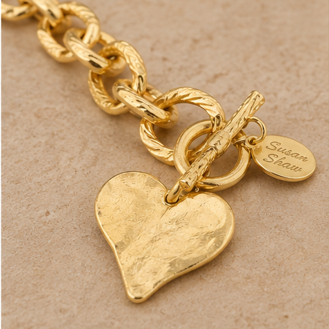 Susan Shaw Heart Toggle Bracelet