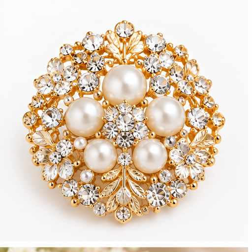 Winton & Waits Gold and Pearl Brooch