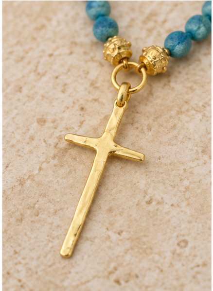Susan Shaw Cross Turquoise Necklace