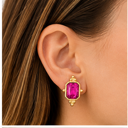 Susan Shaw Magenta Collins Studs